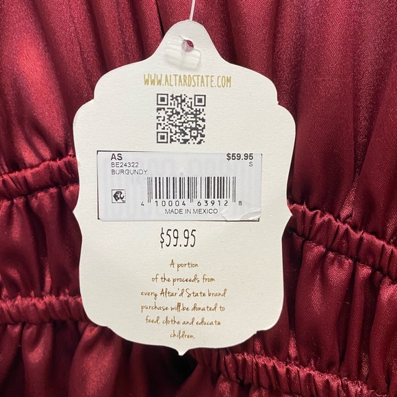 Altar'd State - Sandi Satin Long Sleeve Top in Burgundy (NWT) - Size : S - Picture 10 of 10